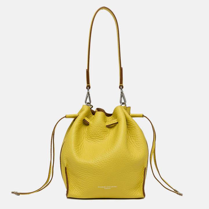 Scrunch gorgeous bucket bag with silver detail Caroline Gardner