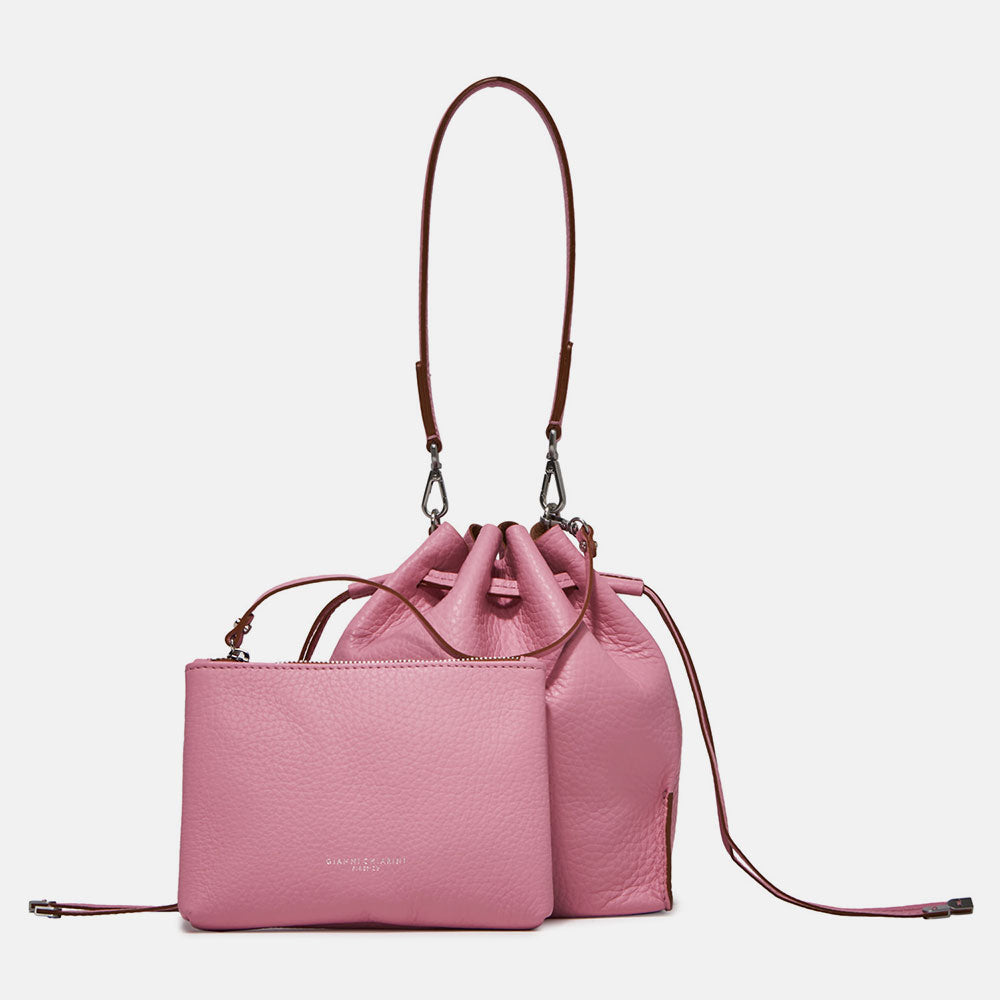 Bubblegum Pink Leather Bucket Bag Caroline Gardner