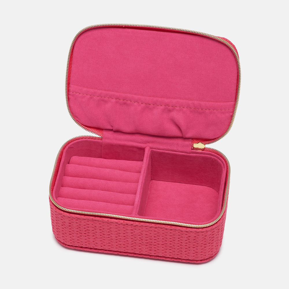 Estella Barlett Bright Pink Rattan Jewellery Box