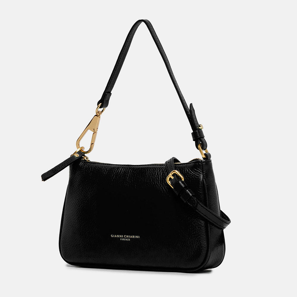 Black Leather Brooke Bag