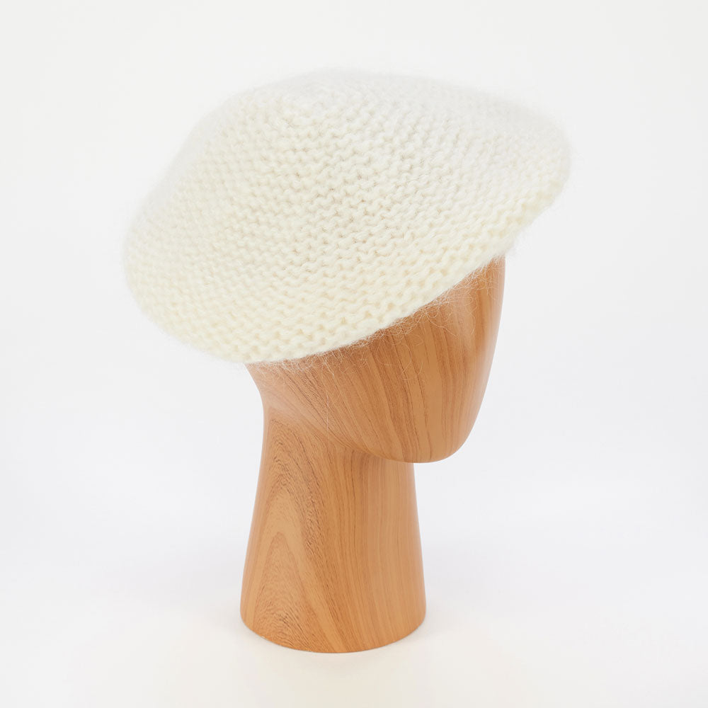 Cream Wool Mix Knitted Beret