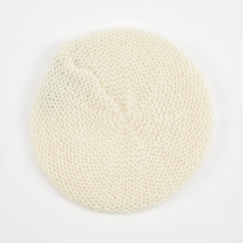 Cream Wool Mix Knitted Beret
