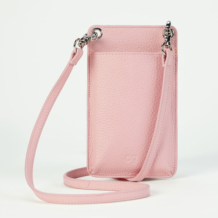 Sac pour téléphone en cuir rose