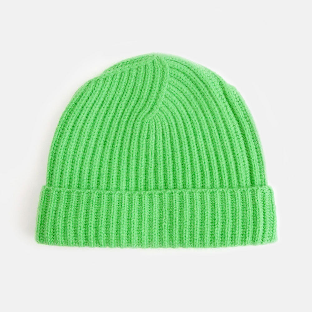 Soft Green Rib Cashmere Hat