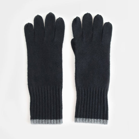 Black/Dark Grey Cashmere Gloves