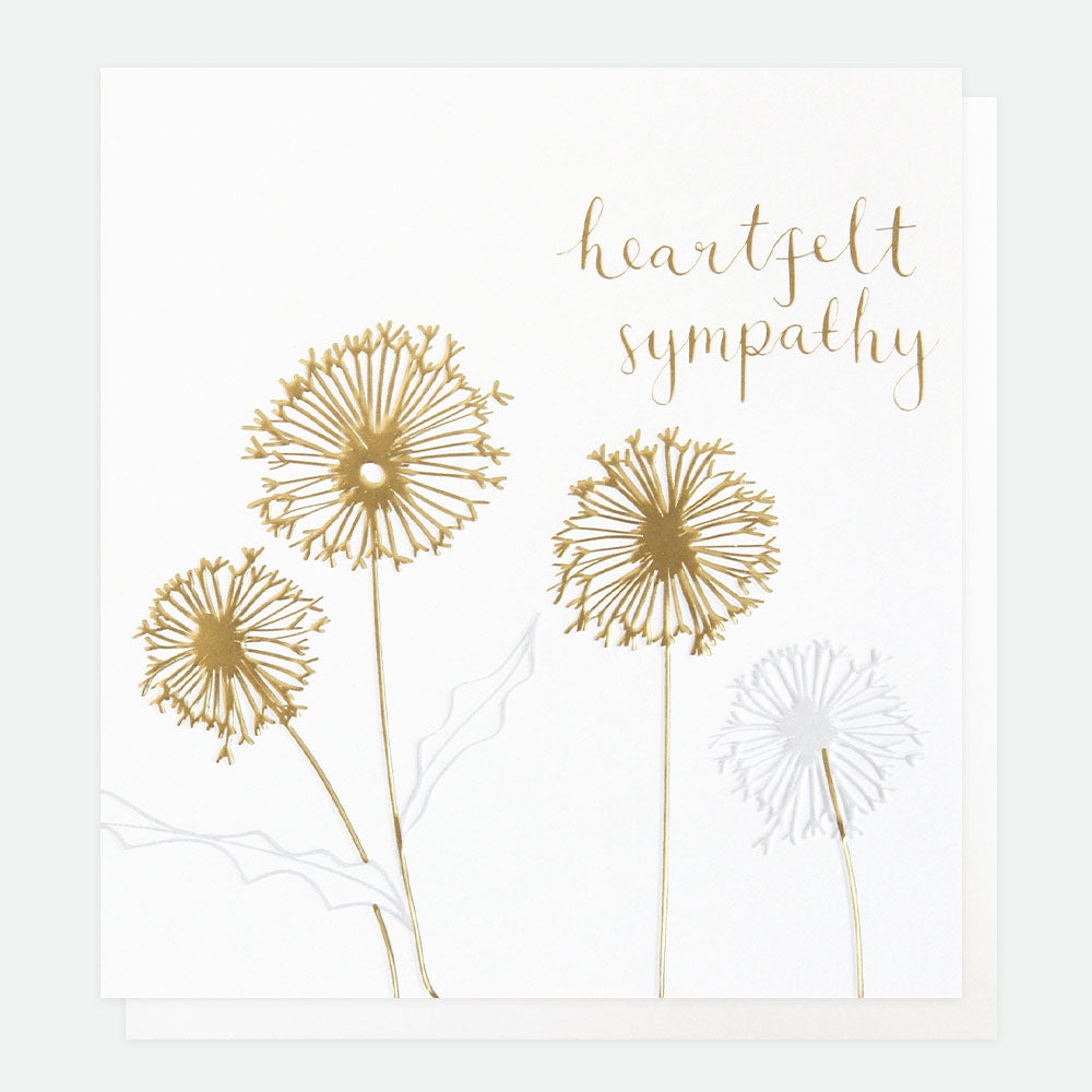 Dandelion Heartfelt Sympathy Card, For Her, For Him, Single Cards