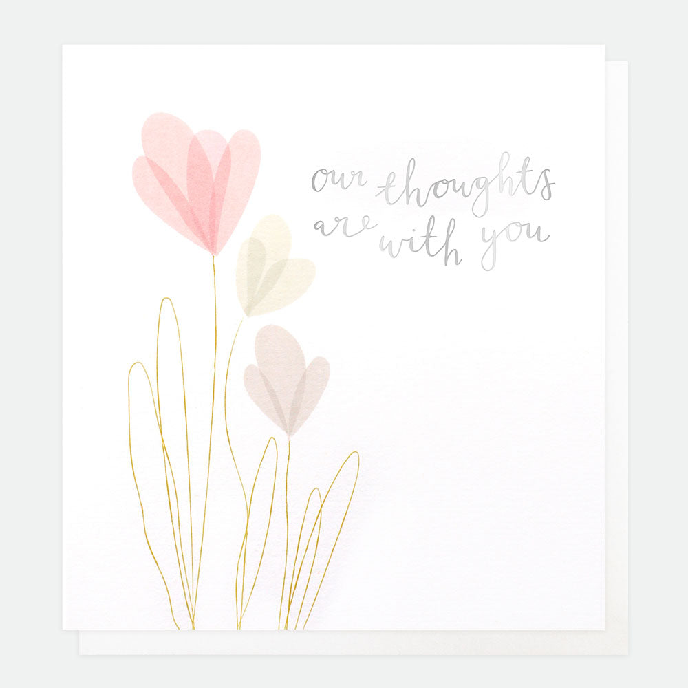 Our Thoughts Are With You Sympathy Card, For Him Speech Bubble Single Cards, 1
