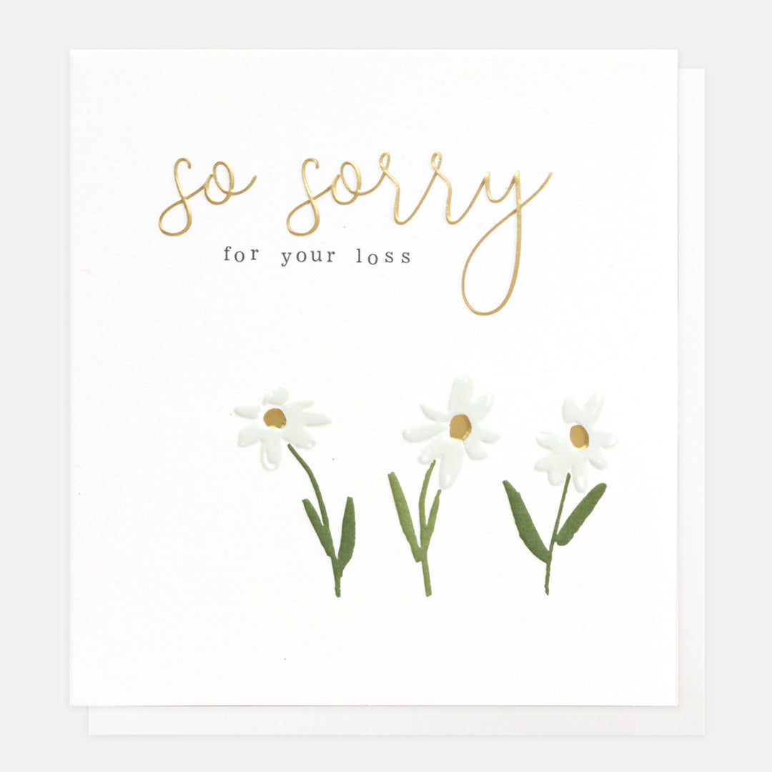 white daisies sorry for your loss card