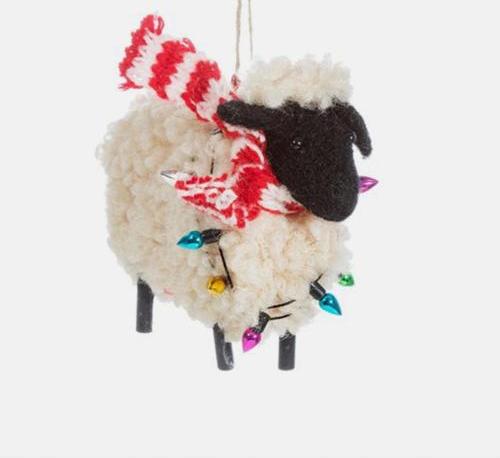 Sheep In Scarf Felt Christmas Decoration