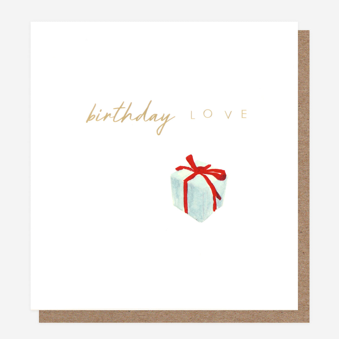 birthday card with wrapped present 