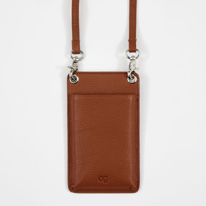 Tan Leather Phone Pouch