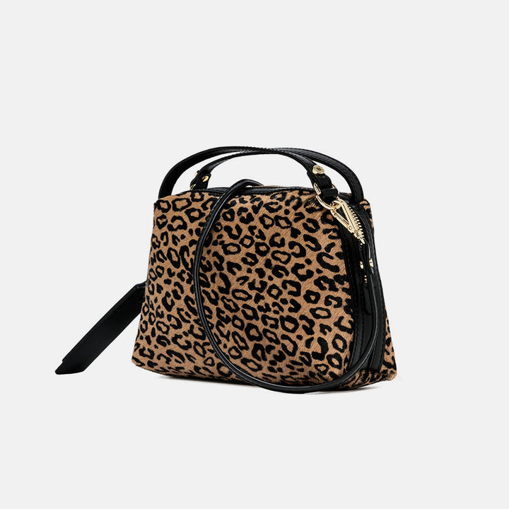 Tan Leopard Small Alifa Bag