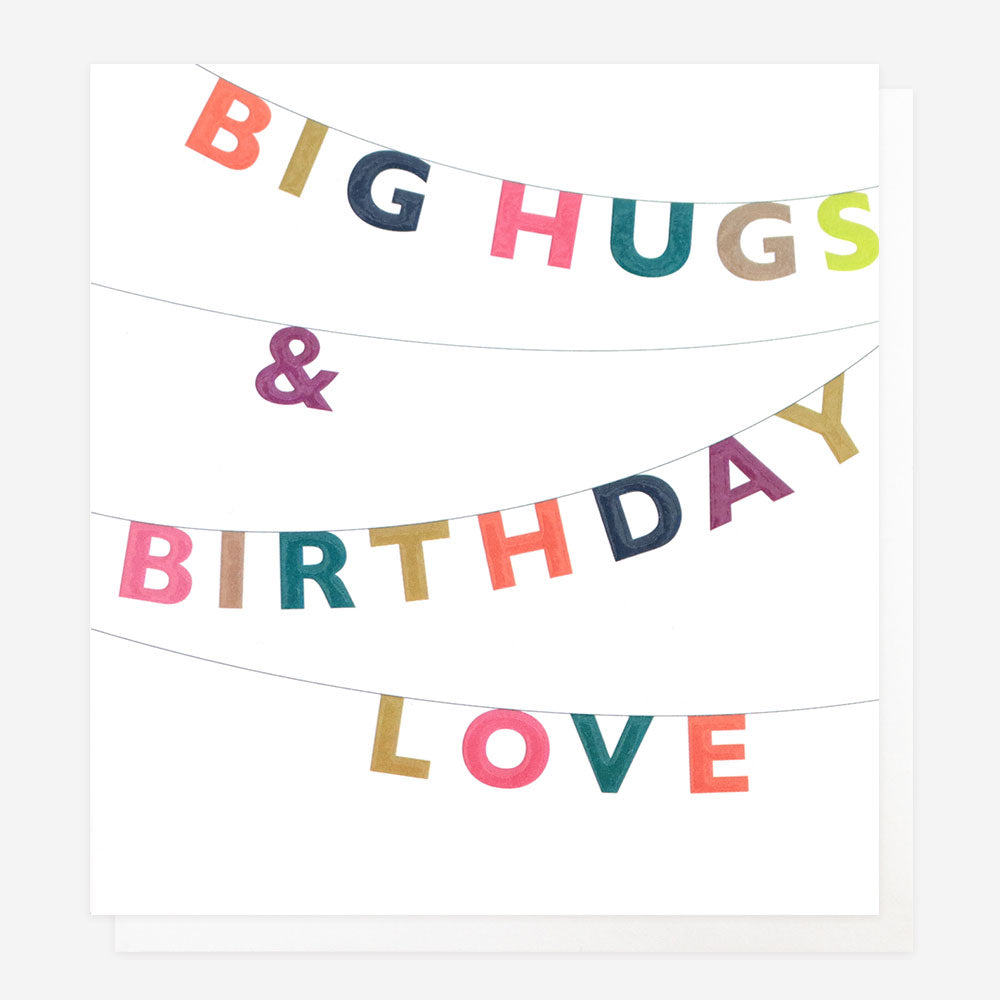 Products Big Hugs & Love Bunting Birthday Card
