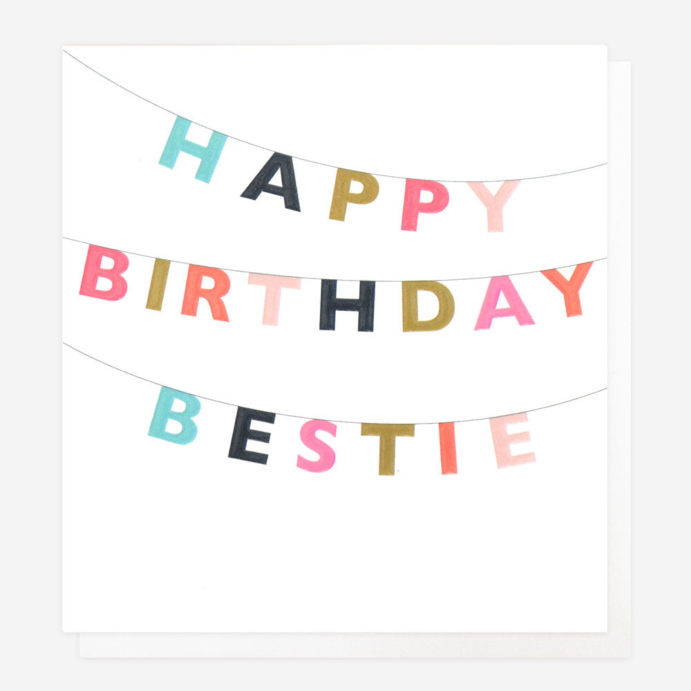 Bunting Happy Birthday Card For Friend