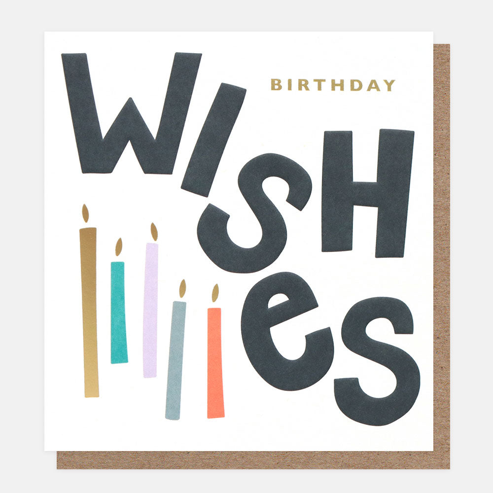 Text Wishes Candles Birthday Card