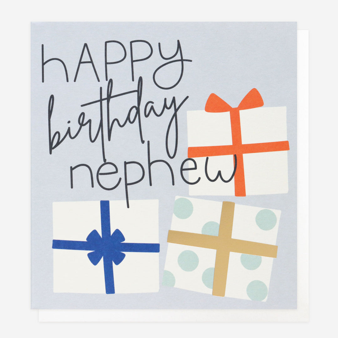 birthday card for nephew with wrapped presents 