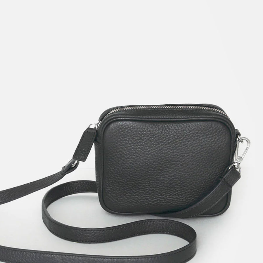 Black Leather Mini Camera Bag – Caroline Gardner