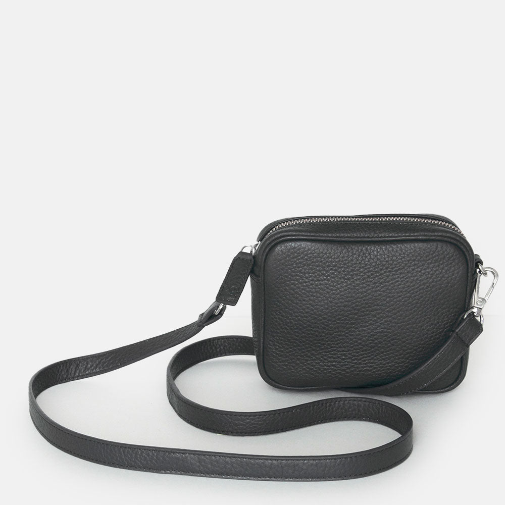 Black Leather Mini Camera Bag – Caroline Gardner