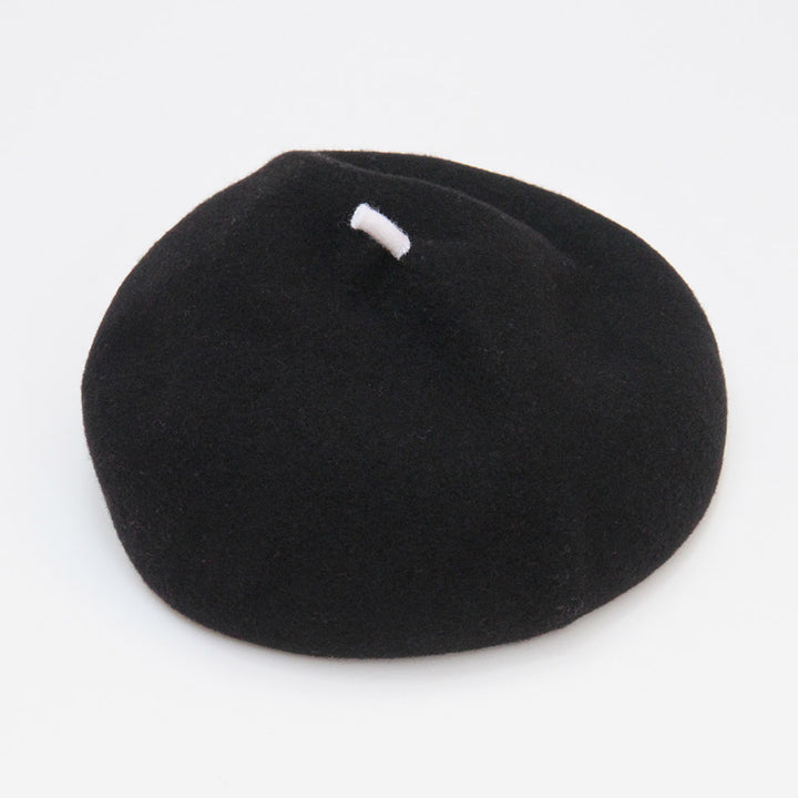 Black Roll Up Beret, Beret Black Wool Hats, 1