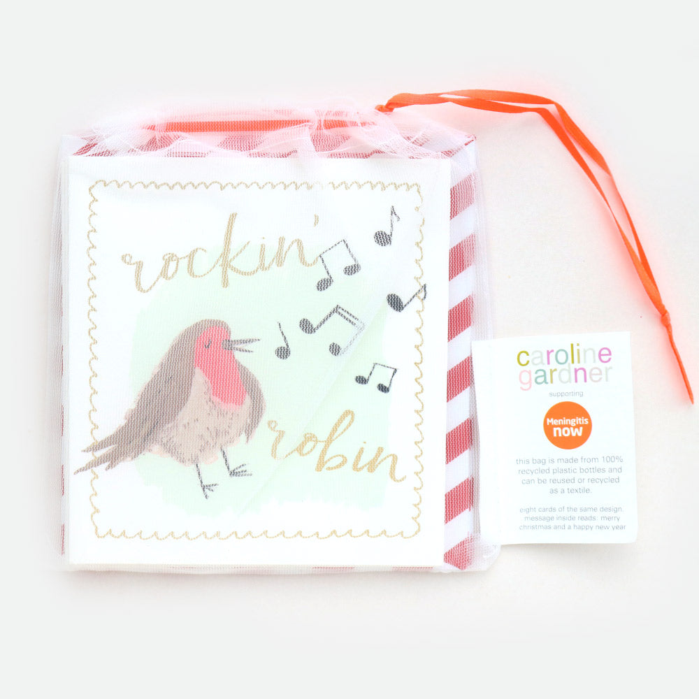 Painted Rockin' Robin Charity Christmas Cards Pack of 8, Charity Packs of 8, Painted, Card Packs