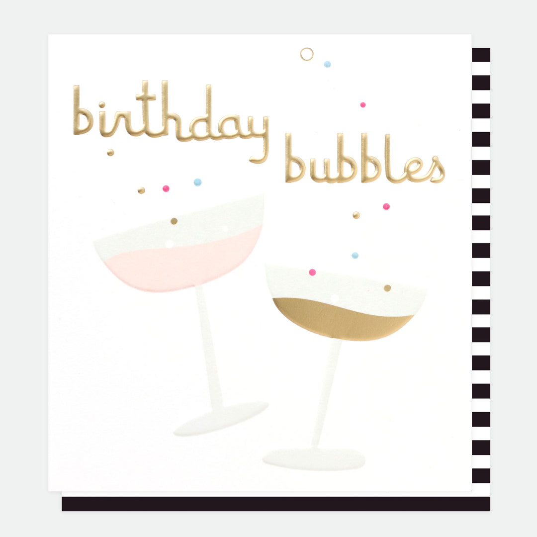 Bubbles Birthday Card, Colour Coded, For Her, Single Cards