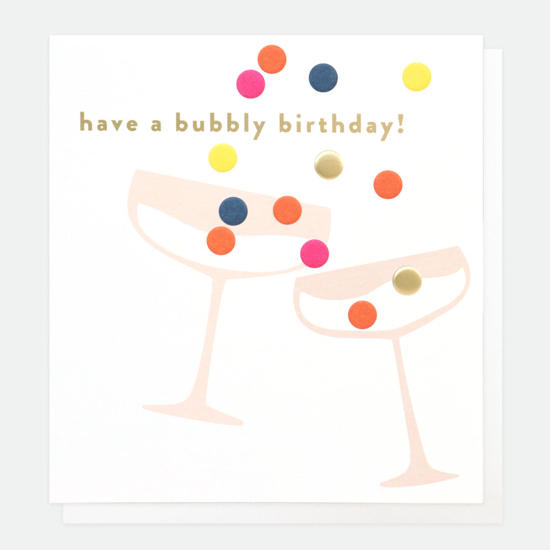 Have A Bubbly Birthday Card, Dotty, For Her, Single Cards