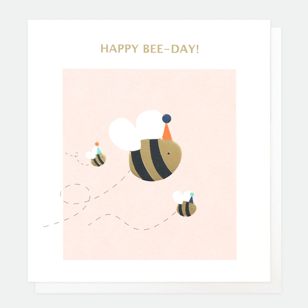 Happy Bee-Day Birthday Card, For Her, Framed, Single Cards