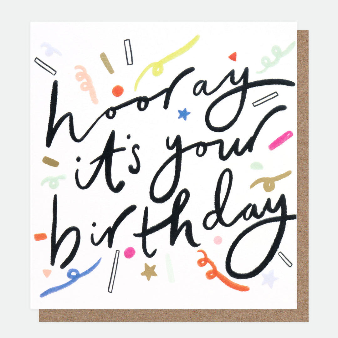 Confetti Hooray It's Your Birthday Card, For Her, For Him, Lovely News, Single Cards