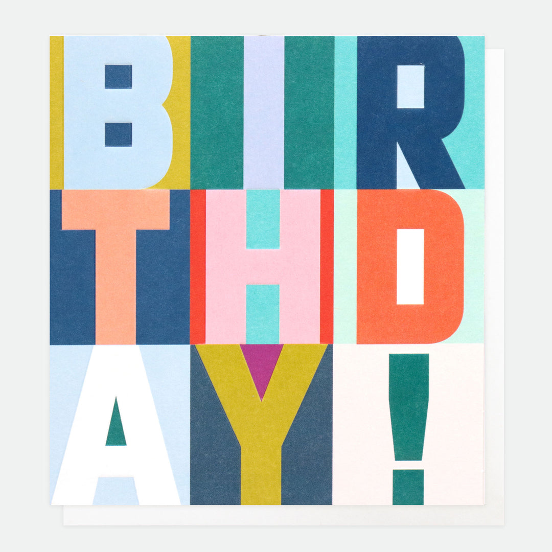 Bold Text Birthday Card, For Her, For Him,  Text, Single Cards