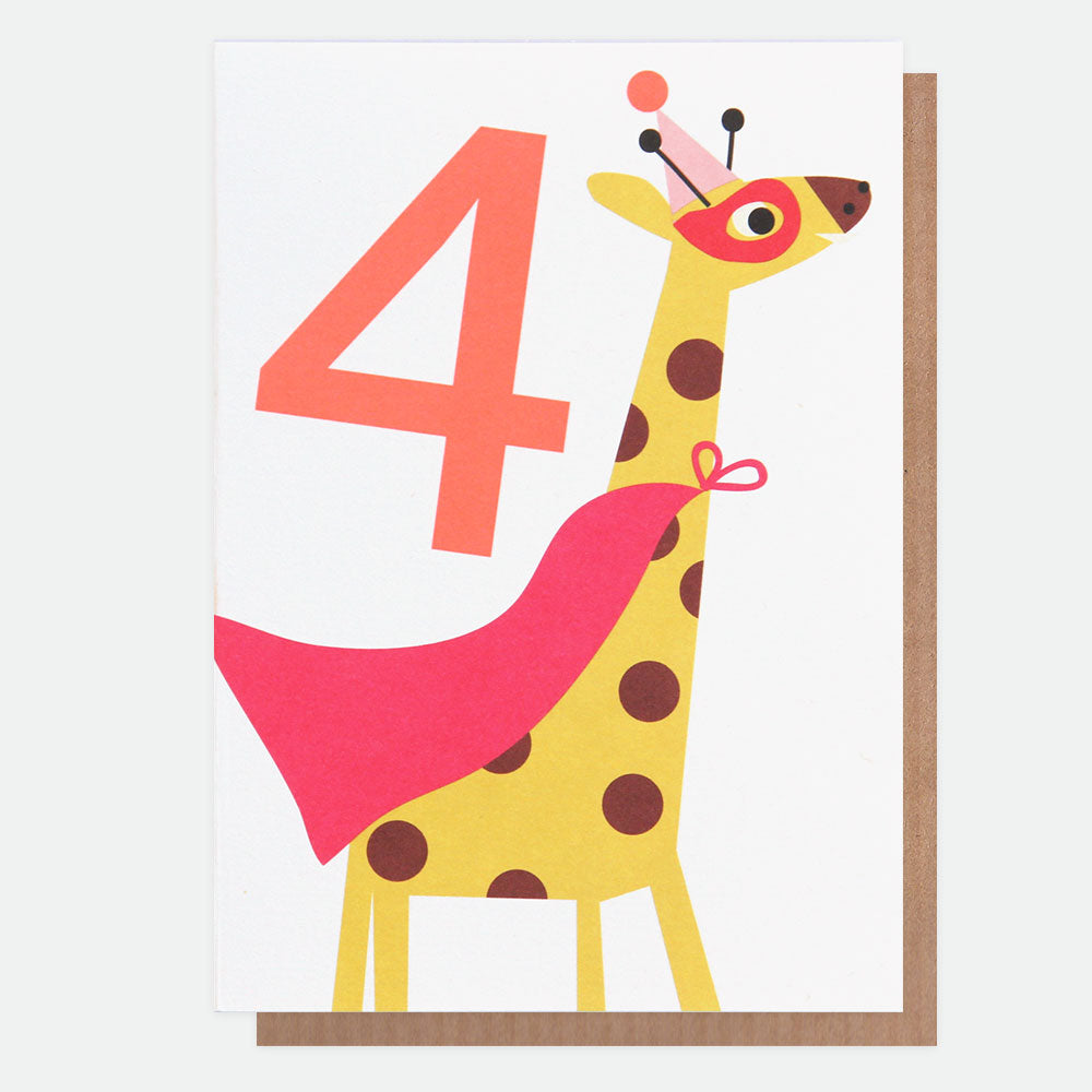giraffe-superhero-4th-birthday-card-neo031-Single Cards-1