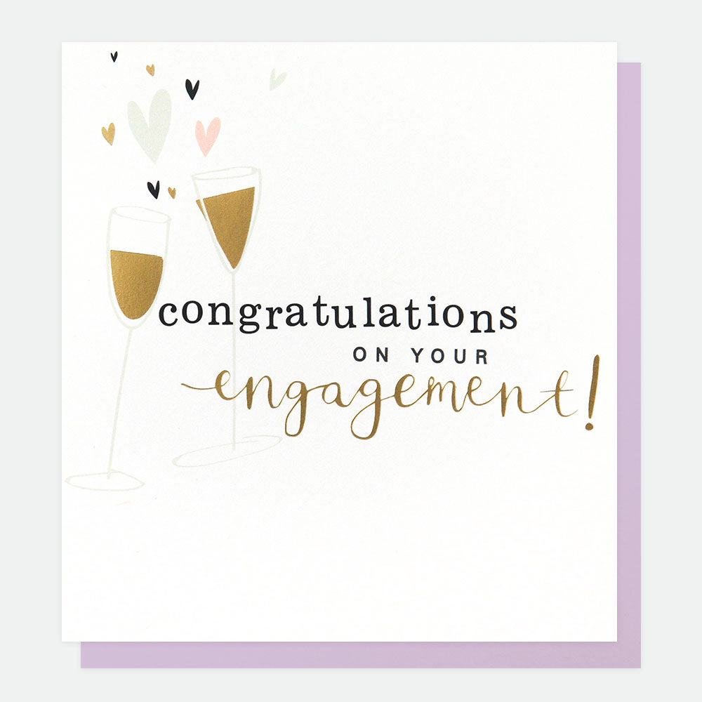 Champagne Flutes Engagement Card