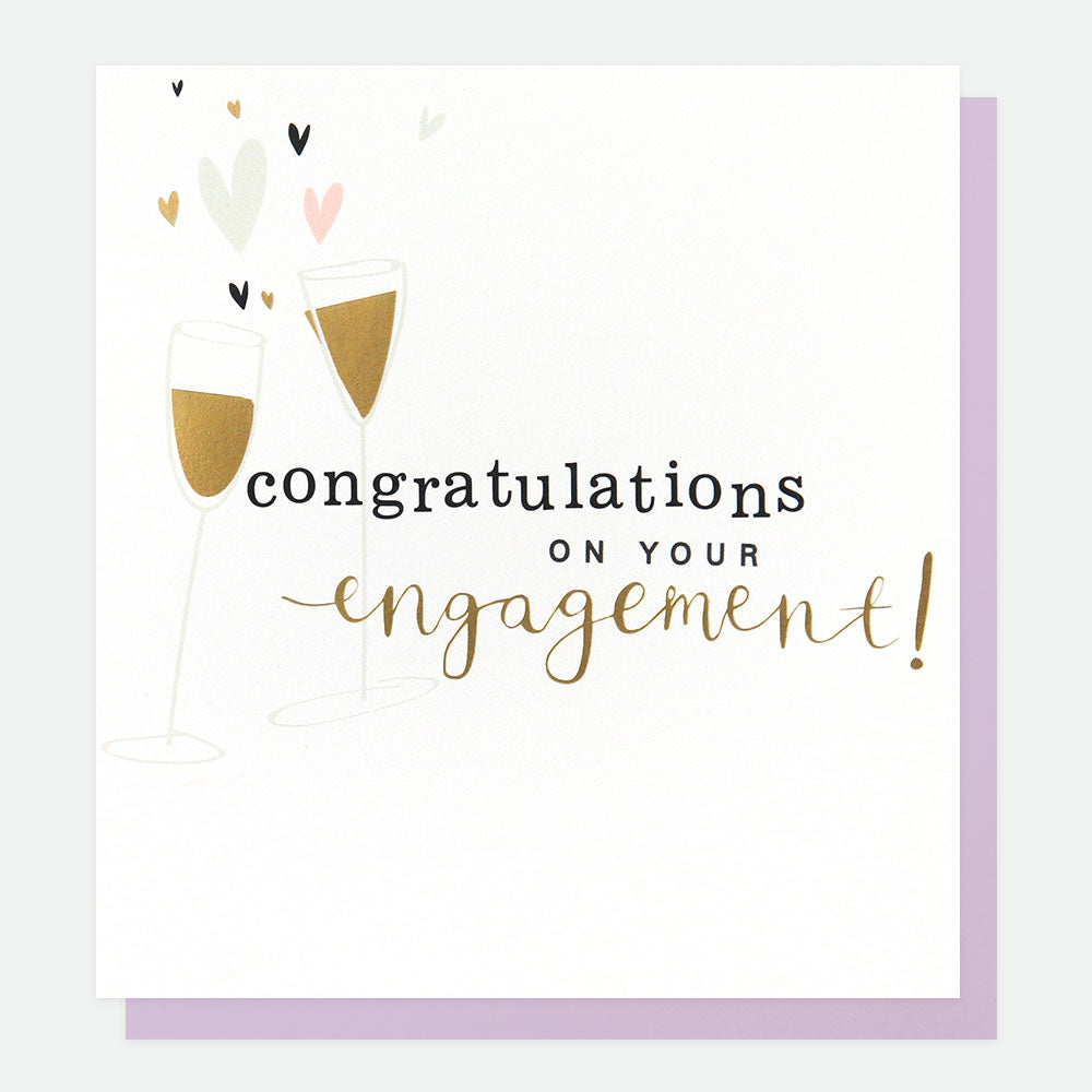 champagne-flutes-engagement-card-gol023-Single Cards-1