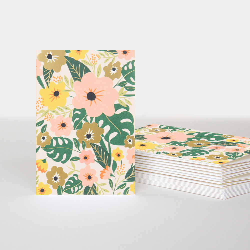 gold-floral-blank-notecards-pack-of-10-pql008-Card Packs-1
