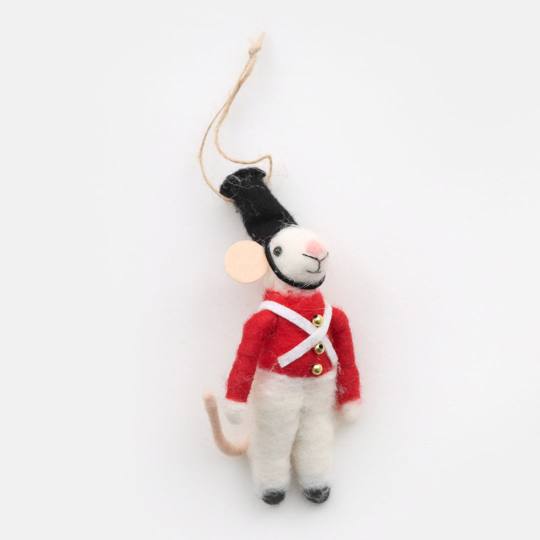 wool felt marching mouse hanging christmas tree decoration