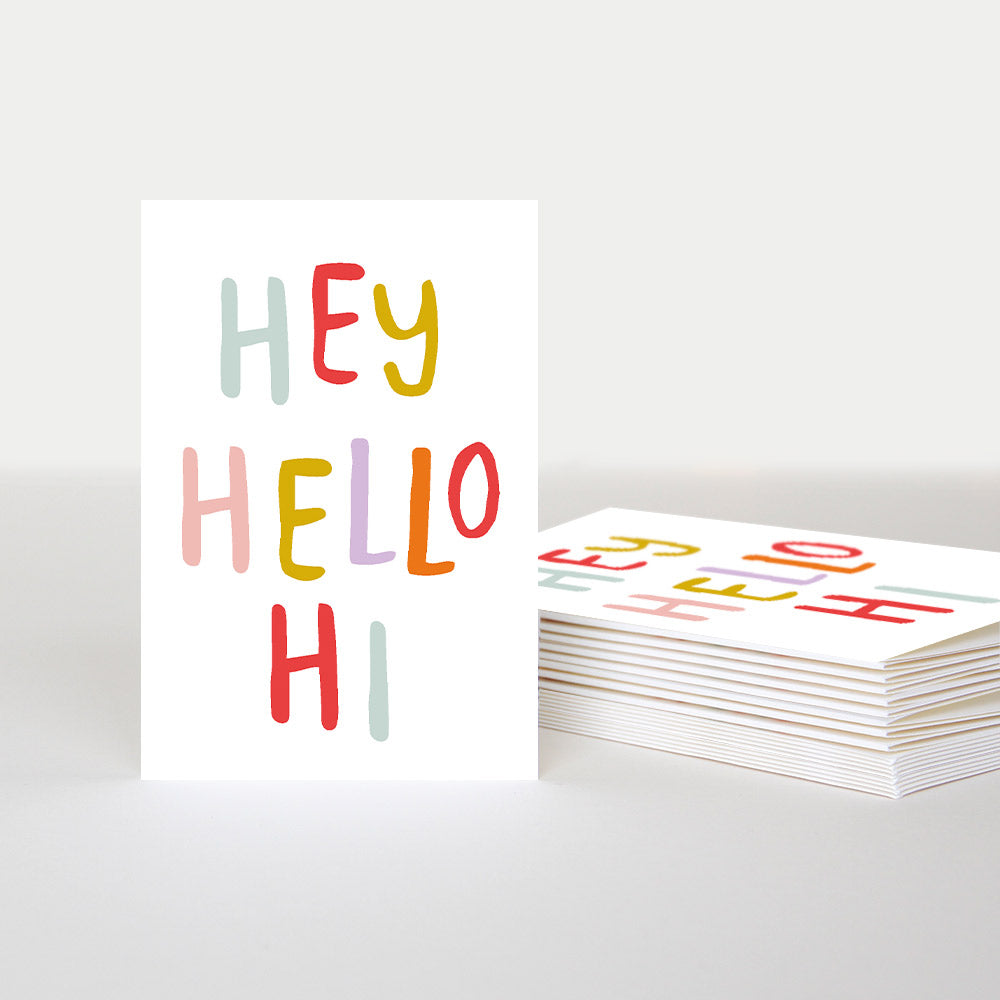 Hey Hello Hi Notecards Pack of 10, For Her For Him Notecards Card Packs, 1