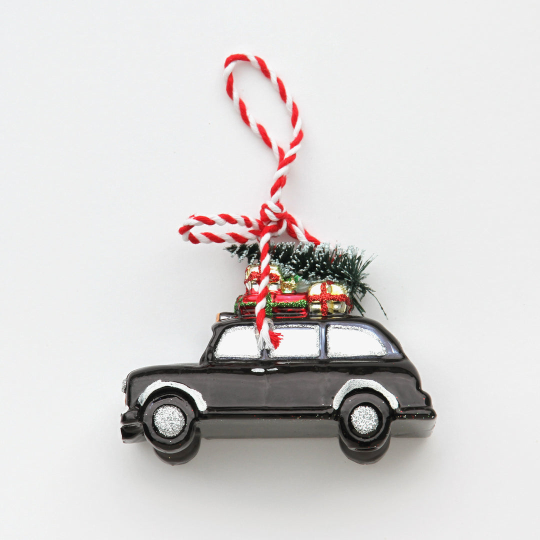 London black cab glass hanging Christmas tree decoration
