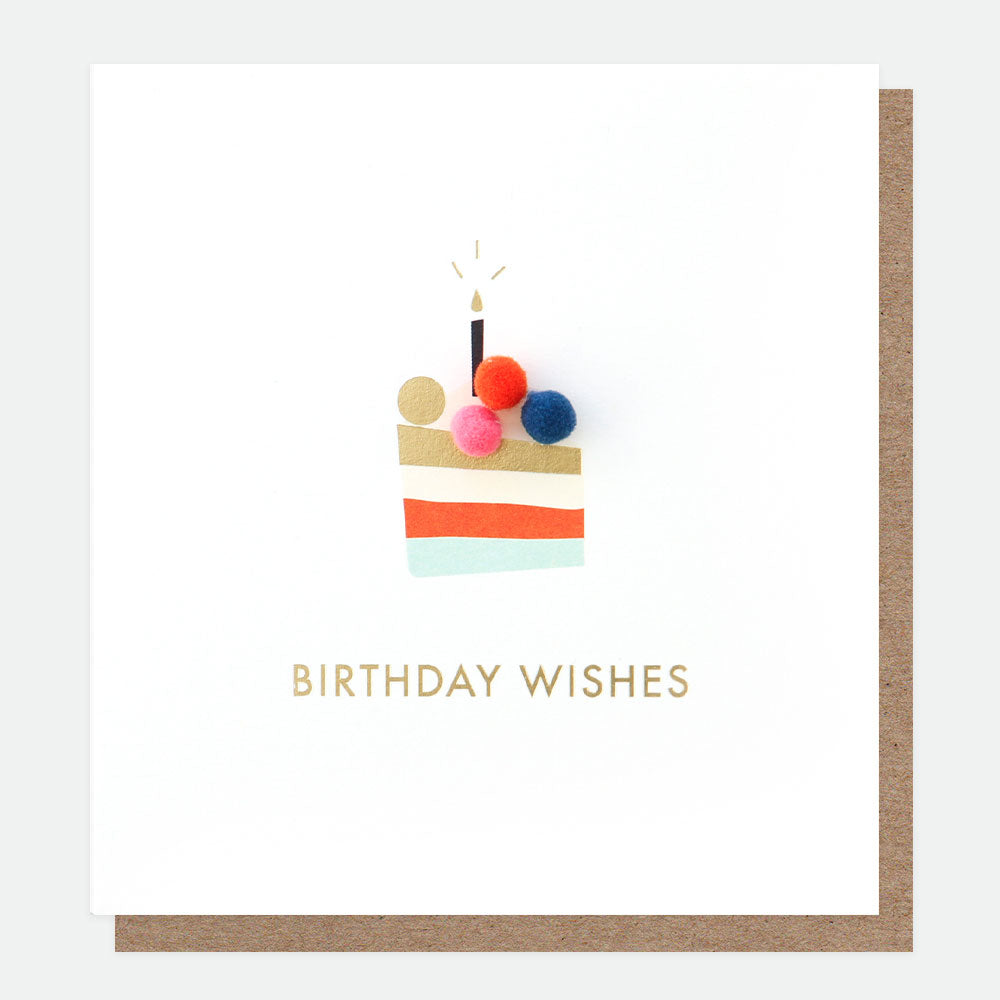 Mini Poms Cake Slice Birthday Card