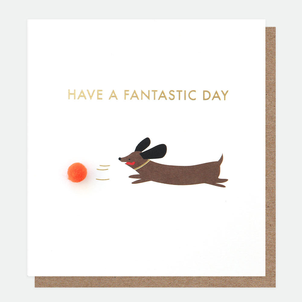 Mini Poms Sausage Dog Birthday Card