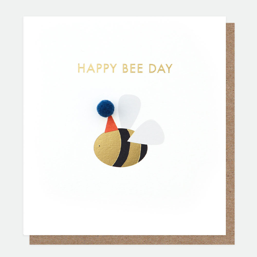 Mini Poms Bee Birthday Card, For Her For Him Mini-Poms Single Cards, 1