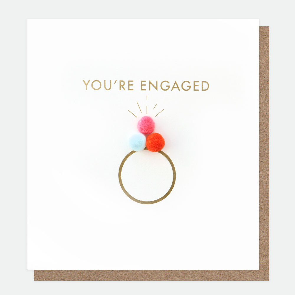 Mini Poms Ring Engagement Card, For Her Mini-Poms Single Cards, 1