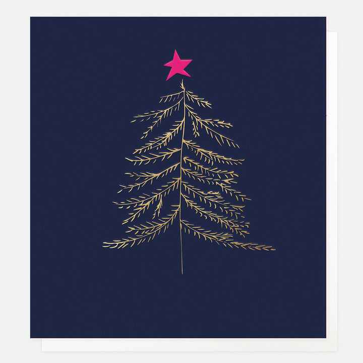 Navy/Gold Tree Personalised Christmas Cards, Personalised, Personalised Cards