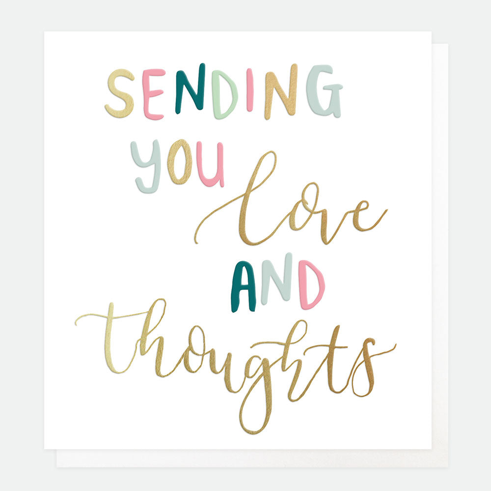 Sending Love & Thoughts Everyday Card, For Her For Him Positive Notes Single Cards, 1