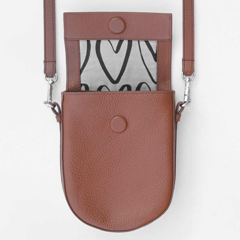 Tan Leather Mini Oxford Saddle Bag