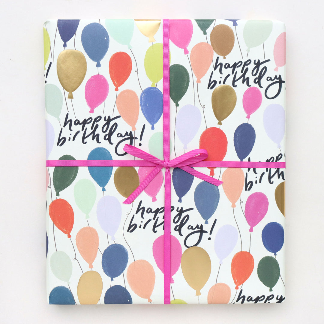 Happy Birthday Balloons Wrapping Paper, Birthday, Wrap