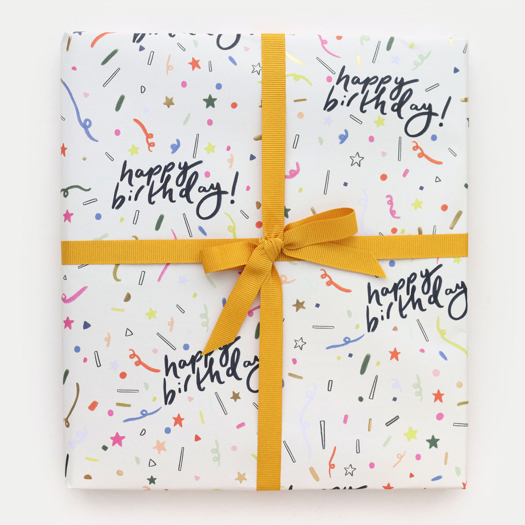 Happy Birthday Confetti Wrapping Paper, Birthday, Wrap