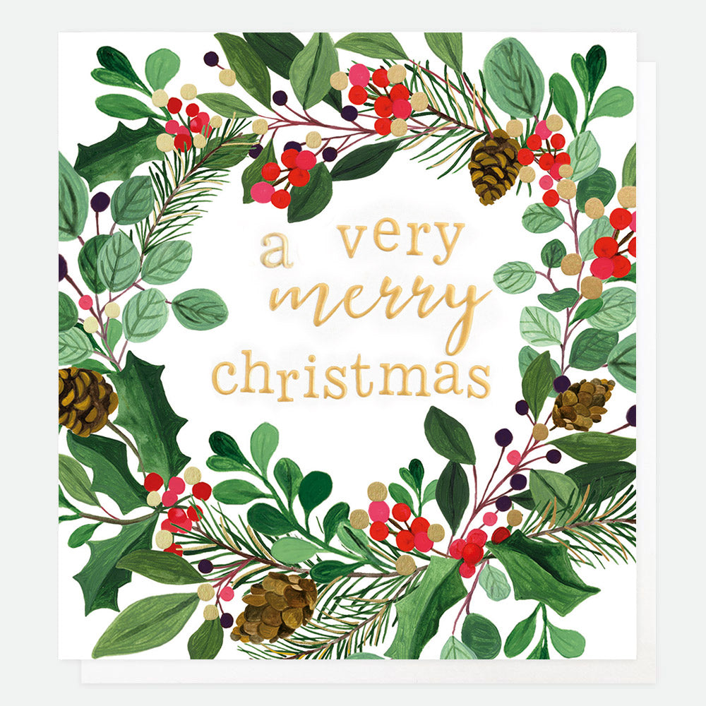 Wreath Personalised Christmas Cards, Personalised, Personalised Cards